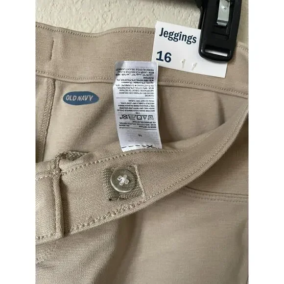 Old Navy Tan Uniform Girls' Adjustable Waist Ponte Knit Jeggings Pants Size 16 - Picture 8 of 8